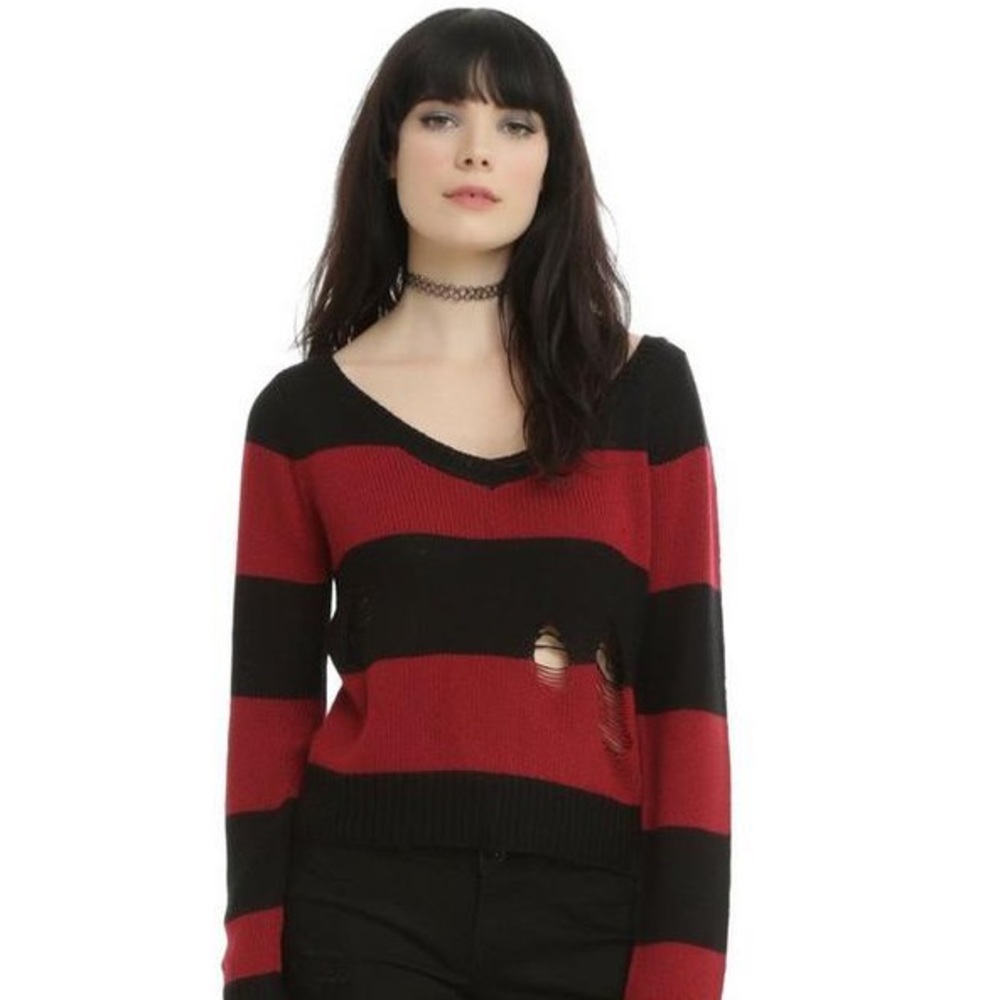 ISO DO NOT BUY Marceline Adventure Time striped destroyed sweater